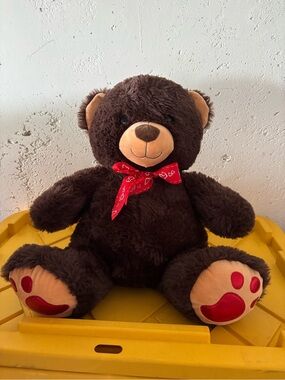Love Plush Dark Brown Teddy Bear with Red Bandana
